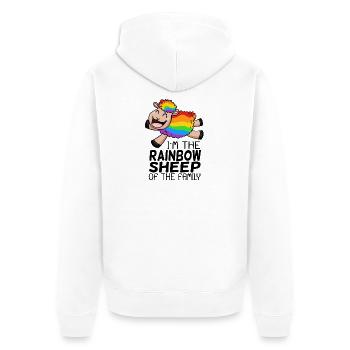 Arc-en-ciel mouton - LGBT mouton famille cadeau - Veste à capuche bio Premium Unisexe - blanc - Dos - Thijin (182cm)