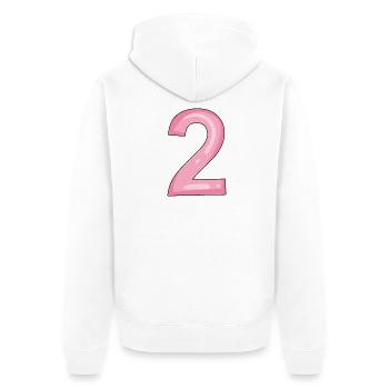 2 rose - Veste à capuche bio Premium Unisexe - blanc - Dos - Thijin (182cm)