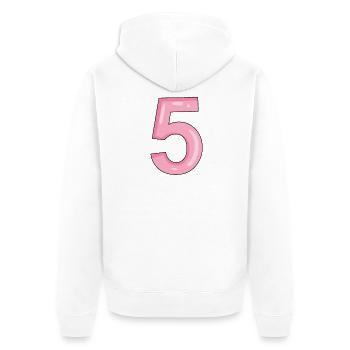 5 Rosa - Veste à capuche bio Premium Unisexe - blanc - Dos - Thijin (182cm)