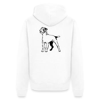Parson Russell Terrier - Unisex Premium Organic Zip Hoodie - white - Back - Thijin (182cm)