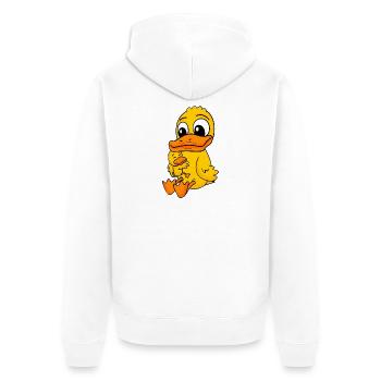 Canard famille - Canard avec bébé - Canard - Veste à capuche bio Premium Unisexe - blanc - Dos - Thijin (182cm)