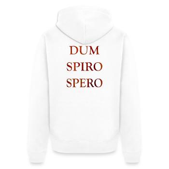 dum spiro spero, citations latines - Veste à capuche bio Premium Unisexe - blanc - Dos - Thijin (182cm)