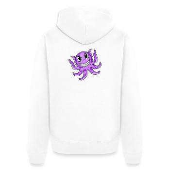 Kraken - Unisex Premium Bio Zip Hoodie - Weiß - Hinten - Thijin (182cm)