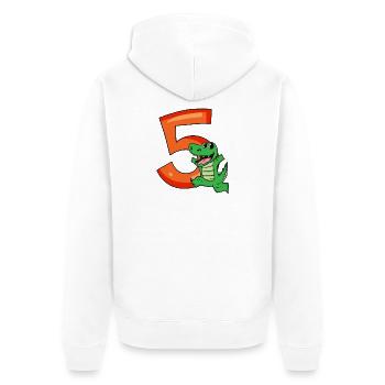 5. Geburtstag - 5 Jahre alt - Kindergeburtstag - Unisex Premium Bio Zip Hoodie - Weiß - Hinten - Thijin (182cm)