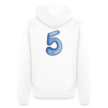 5 - Unisex Premium Bio Zip Hoodie - Weiß - Hinten - Thijin (182cm)