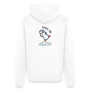 Environment Climate change Climate protection - Unisex Premium Organic Zip Hoodie - white - Back - Thijin (182cm)