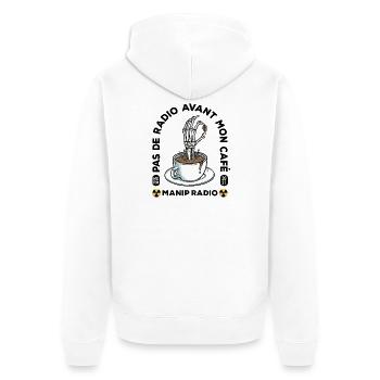Pas de radio avant mon café Manip radio Radiologie - Veste à capuche bio Premium Unisexe - blanc - Dos - Thijin (182cm)