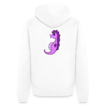 Hippocampe Hippocampe - Veste à capuche bio Premium Unisexe - blanc - Dos - Thijin (182cm)