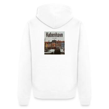 Copenhagen Harbour colours Nyhavn - Unisex Premium Organic Zip Hoodie - white - Back - Thijin (182cm)