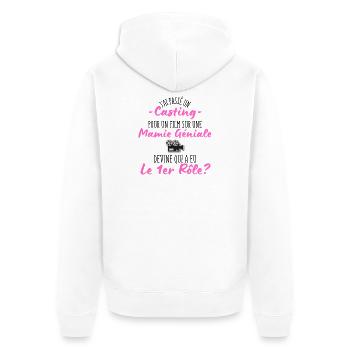 casting pour une Mamie géniale - Humour Grand-Mère - Veste à capuche bio Premium Unisexe - blanc - Dos - Thijin (182cm)
