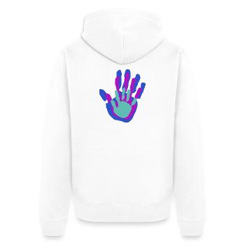 Maman, Papa et Moi Palms - Veste à capuche bio Premium Unisexe - blanc - Dos - Thijin (182cm)