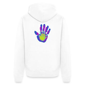Papa, Maman et Nous Palmiers - Veste à capuche bio Premium Unisexe - blanc - Dos - Thijin (182cm)