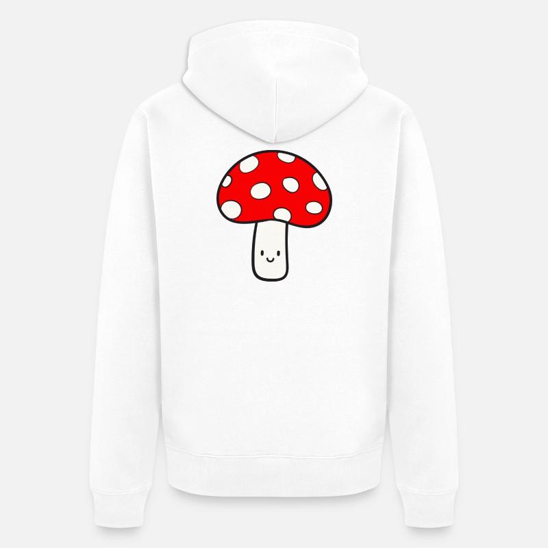 Champignon Mouche agaric Lucky Mushroom - Veste à capuche bio Premium Unisexe - blanc
