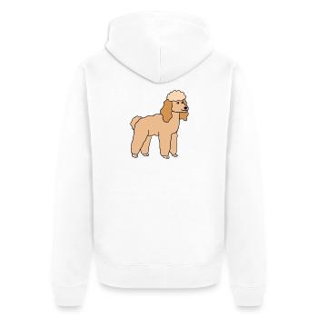 Pudel Hund Hunderasse - Unisex Premium Bio Zip Hoodie - Weiß - Hinten - Thijin (182cm)