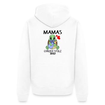 Baby 2023 - Geburt Schwanger 2023 - Unisex Premium Bio Zip Hoodie - Weiß - Hinten - Thijin (182cm)