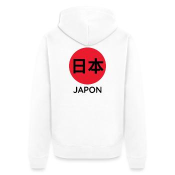 Kanji Japon  - Veste à capuche bio Premium Unisexe - blanc - Dos - Thijin (182cm)