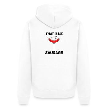 Sausage saying funny - Unisex Premium Organic Zip Hoodie - white - Back - Thijin (182cm)