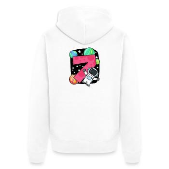 7 Geburtstag Junge - 7 Jahre alt - Ich bin 7 - Unisex Premium Bio Zip Hoodie - Weiß - Hinten - Thijin (182cm)