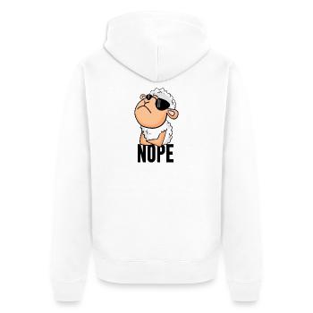 Schaf nope lustig - Unisex Premium Bio Zip Hoodie - Weiß - Hinten - Thijin (182cm)