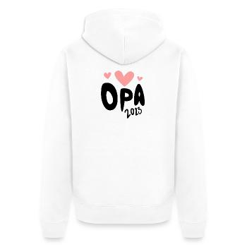 Opa 2023 - Opa werden - Bald Opa - Unisex Premium Bio Zip Hoodie - Weiß - Hinten - Thijin (182cm)