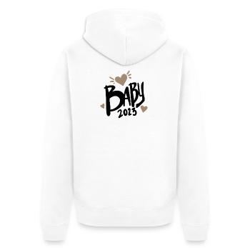 Bébé 2023 - Nouveau-né 2023 Cadeau bébé - Veste à capuche bio Premium Unisexe - blanc - Dos - Thijin (182cm)