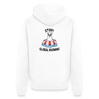 Klimawandel Klimaschutz - Unisex Premium Bio Zip Hoodie - Weiß - Hinten - Thijin (182cm)