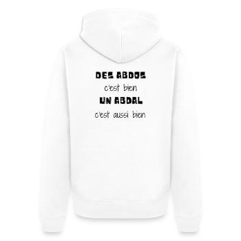abdos,abdal - Veste à capuche bio Premium Unisexe - blanc - Dos - Thijin (182cm)