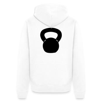 Kettlebell - Unisex Premium Organic Zip Hoodie - white - Back - Thijin (182cm)
