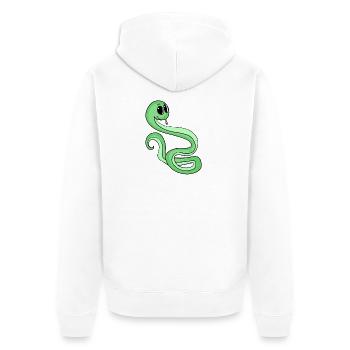 Snake - Unisex Premium Organic Zip Hoodie - white - Back - Thijin (182cm)