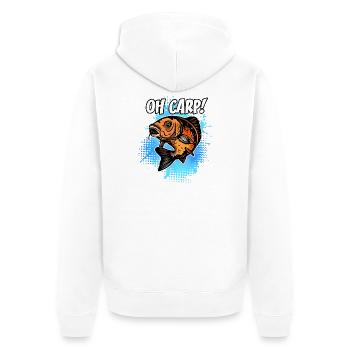Oh Carpe Drôle de Pêche à la Carpe - Veste à capuche bio Premium Unisexe - blanc - Dos - Thijin (182cm)