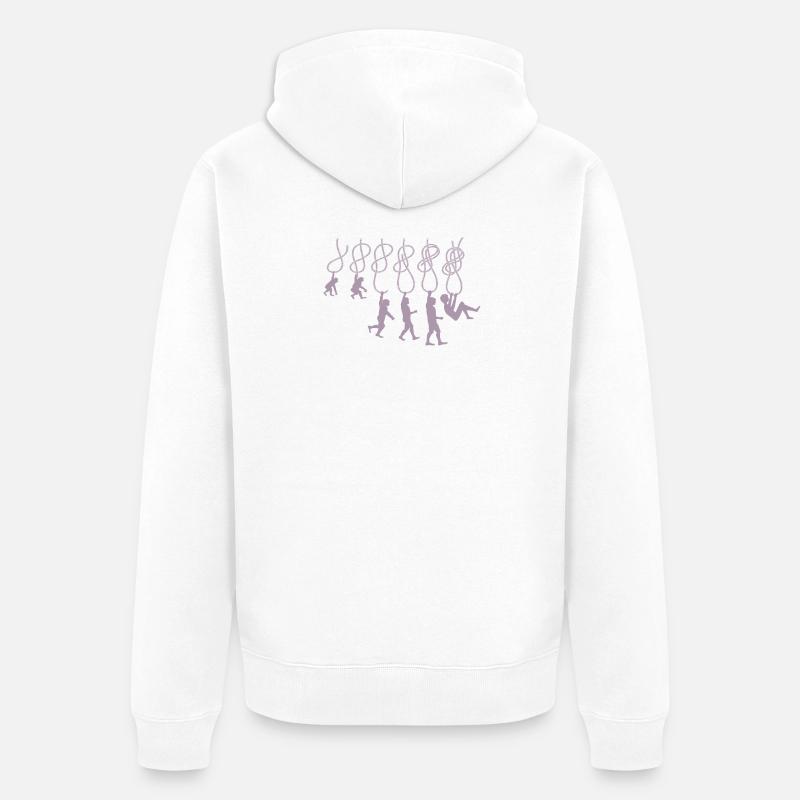 Evolution Klettern Kletterknoten Achter Knoten - Unisex Premium Bio Zip Hoodie - Weiß