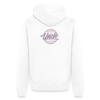 Family Uncle retro best uncle in the world - Unisex Premium Organic Zip Hoodie - white - Back - Thijin (182cm)