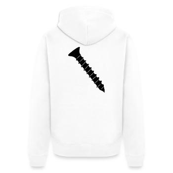 Schraube - Unisex Premium Bio Zip Hoodie - Weiß - Hinten - Thijin (182cm)