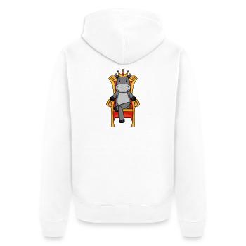 King Donkey - Souverain de la Reine du Trône - Veste à capuche bio Premium Unisexe - blanc - Dos - Thijin (182cm)