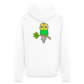 Perroquet budgerigar - Veste à capuche bio Premium Unisexe - blanc - Dos - Thijin (182cm)