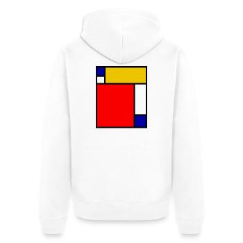 Mondrian 4 - Unisex Premium Bio Zip Hoodie - Weiß - Hinten - Thijin (182cm)