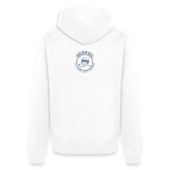 Führerschein bestanden Aus dem Weg - Unisex Premium Bio Zip Hoodie - Weiß - Hinten - Thijin (182cm)