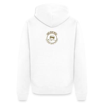 Führerschein bestanden Aus dem Weg - Unisex Premium Bio Zip Hoodie - Weiß - Hinten - Thijin (182cm)