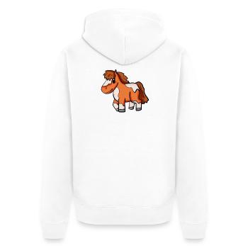 Shetland Pony Horse - Unisex Premium Organic Zip Hoodie - white - Back - Thijin (182cm)