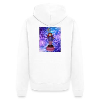 Glitzerstern Figurensommer - Unisex Premium Bio Zip Hoodie - Weiß - Hinten - Thijin (182cm)