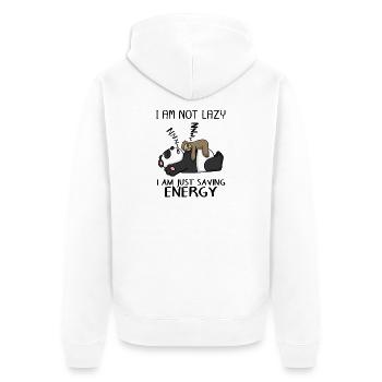 Drôle de panda paresseux disant cadeau amusant - Veste à capuche bio Premium Unisexe - blanc - Dos - Thijin (182cm)
