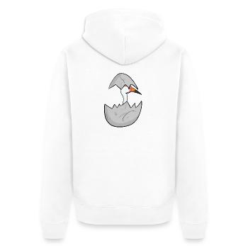 Grue pour bébé - Veste à capuche bio Premium Unisexe - blanc - Dos - Thijin (182cm)