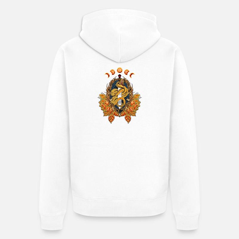 Superbe serpent avec épée - Veste à capuche bio Premium Unisexe - blanc