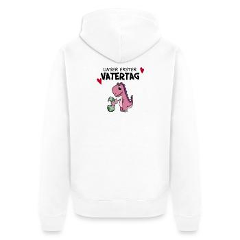 Vatertag - erster Vatertag Geschenk - Unisex Premium Bio Zip Hoodie - Weiß - Hinten - Thijin (182cm)