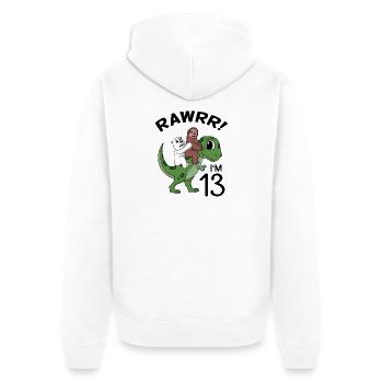 13.Geburtstag 13 Jahre Geschenk - Unisex Premium Bio Zip Hoodie - Weiß - Hinten - Thijin (182cm)