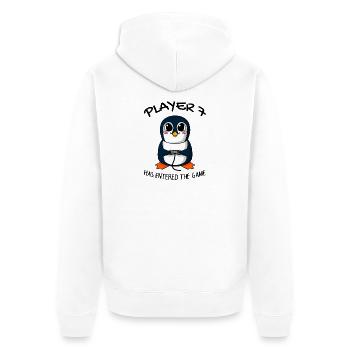 Spieler 7 hat das Spiel Betreten Baby - Unisex Premium Bio Zip Hoodie - Weiß - Hinten - Thijin (182cm)
