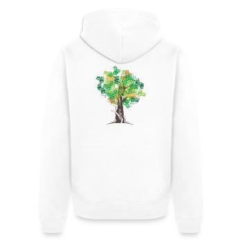 Arbre Arbres Forêt Couleurs d’automne Symbole Logo icône - Veste à capuche bio Premium Unisexe - blanc - Dos - Thijin (182cm)
