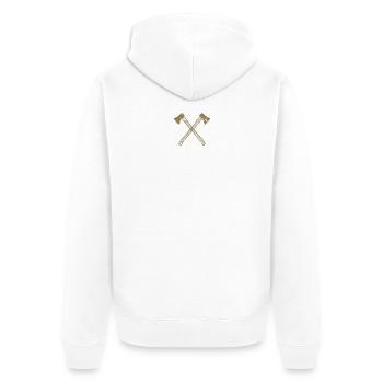 Axt gekreuzte Äxte - Unisex Premium Bio Zip Hoodie - Weiß - Hinten - Thijin (182cm)