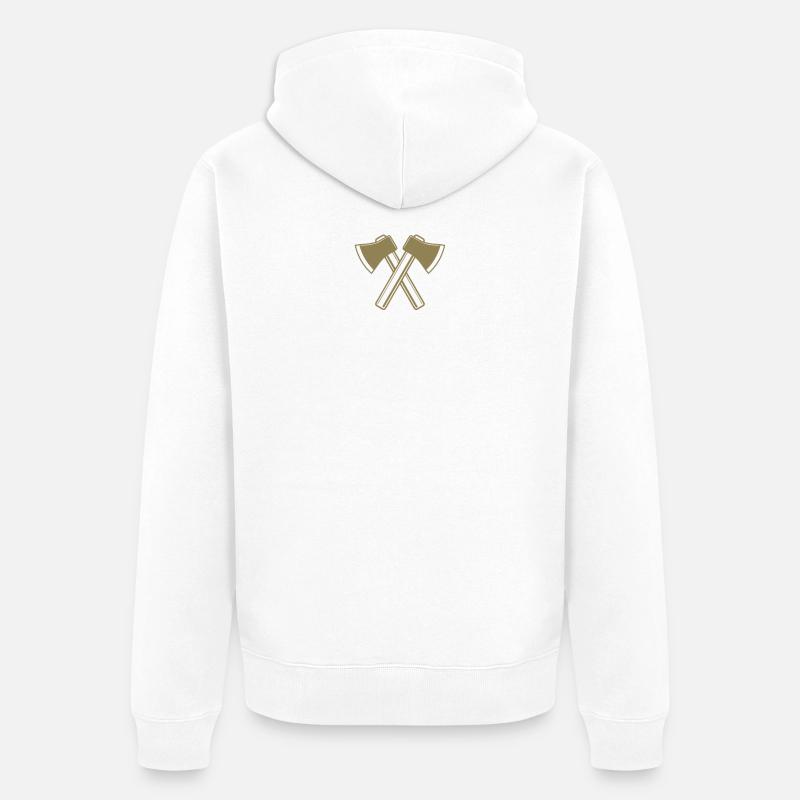 Axe Axes Bûcheron Forestier - Veste à capuche bio Premium Unisexe - blanc
