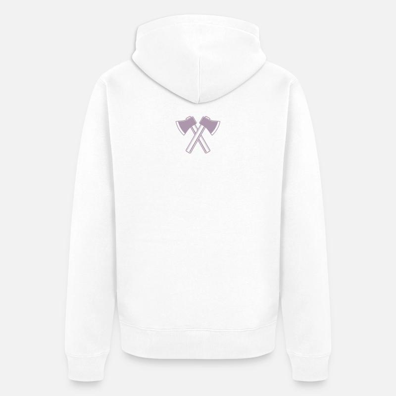 Axe Axes Bûcheron Forestier - Veste à capuche bio Premium Unisexe - blanc